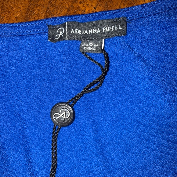 Adrianna Papell Royal Blue Ruffle Sleeve V-Neck Blouse • Size L - Picture 8 of 12